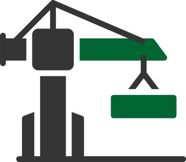 Yapı vinci inşaat vektör simgesi