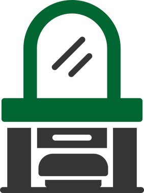 Yeşil ve beyaz bir ikonun vektör illüstrasyonu