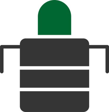 Bir çantanın yeşil ve siyah simgesinin vektör çizimi