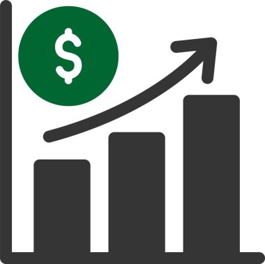 Doları büyüme düz simgesi