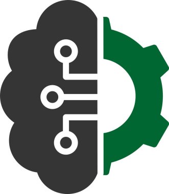 Yapay Zeka simgesi, vektör illüstrasyonu