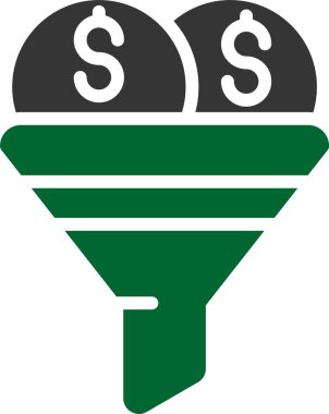 Satışlar huni simgesi, vektör illüstrasyonu