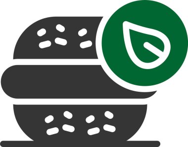 Vegan Burger Simgesi, Vektör İllüstrasyonu
