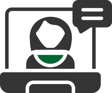 Telekonferans simgesi, vektör illüstrasyonu