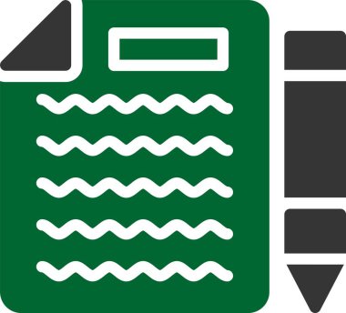 El Yazımı Notlar Simgesi, Vektör İllüstrasyonu