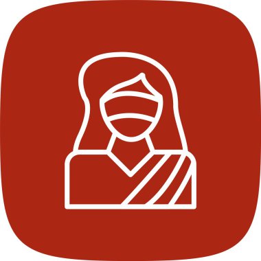 Fularlı kadın, kış şapkası ikonu