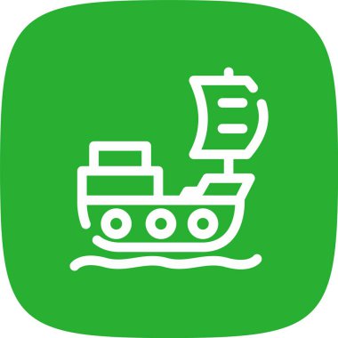 tekne taşıma simgesi yeşil vektör