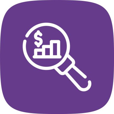 Büyüteç ve dolar simgesi, vektör illüstrasyonu