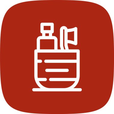 Cam ikonlu bir sabun şişesi, basit bir vektör.