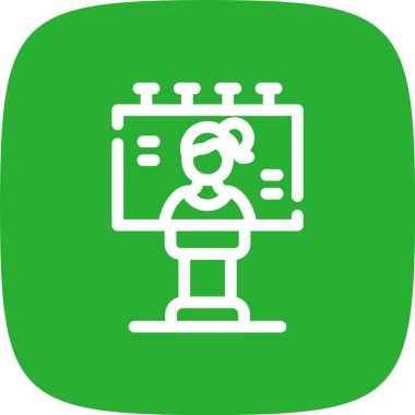 Bilgisayar simgesi olan kadın, vektör illüstrasyonu