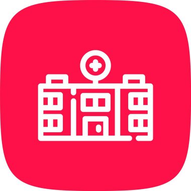 Kişisel ve ticari kullanım için hastane vektör simgesi simgesi çizimi..