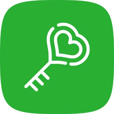 kalp anahtarı vektör simgesi tasarımı