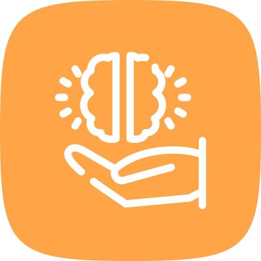 Beyin tutan insan eli, beyin düşünme konsepti, vektör