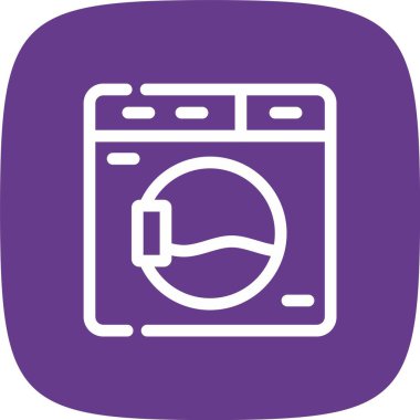 çamaşır makinesi simgesi, vektör illüstrasyonu