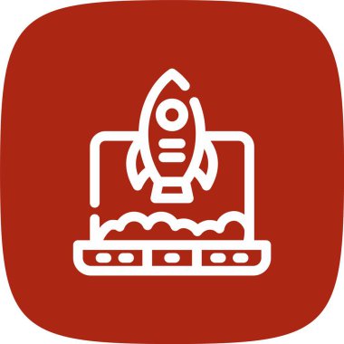 Roket simgesi soyut bir grupta izole edildi