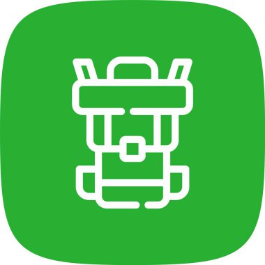 güzel sırt çantası kabartma vektör simgesi