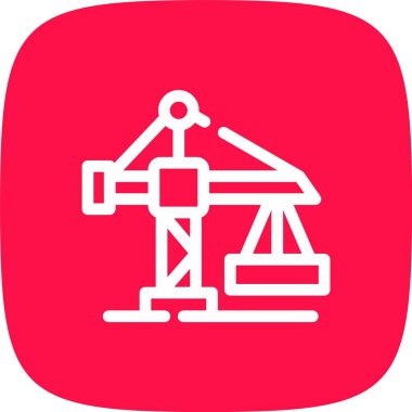 inşaat vinç simgesi, vektör illüstrasyon