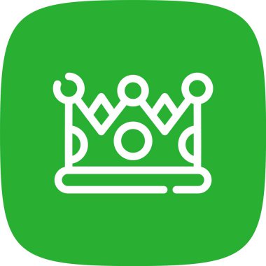 Taç ikonlu taç. beyaz vektör üzerindeki yeşil illüstrasyon