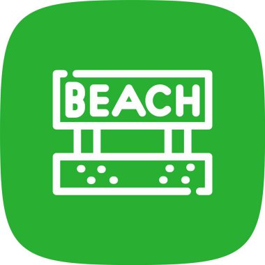 Plaj vektör simgesi modern basit illüstrasyon