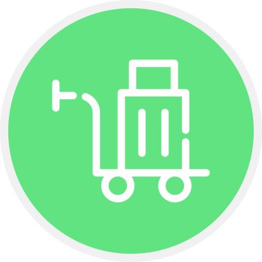 Bagaj Çizgisi Çemberi Basit Simge, Vektör Resimleri