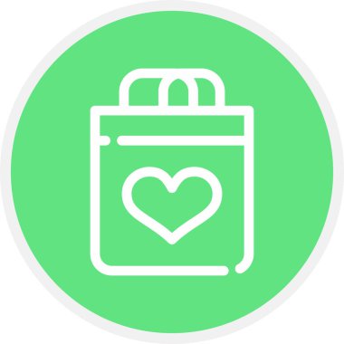 Sevgililer Günü Çanta Hattı Çemberi Basit Simge, Vektör Resimleri