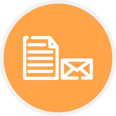 E- posta Satırı Çemberi Basit Simge, Vektör Resimleri