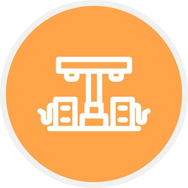 Benzin İstasyonu Hat Çemberi Basit Simge, Vektör Resimleri