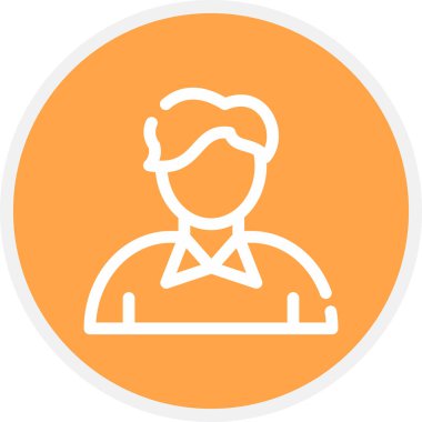 Erkek Çizgisi Çemberi Basit Simge, Vektör İllüstrasyonu