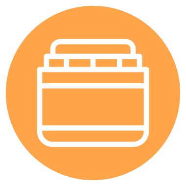 Krem Çizgisi Çemberi Basit Simge, Vektör İllüstrasyonu