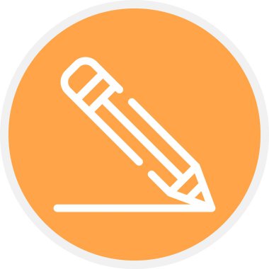 Kalem Satırı Çemberi Basit Simge, Vektör İllüstrasyonu