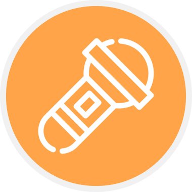 Mikrofon Hattı Çemberi Basit Simge, Vektör Resimleri