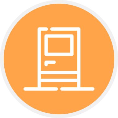 Kapı Satırı Çemberi Basit Simge, Vektör İllüstrasyonu