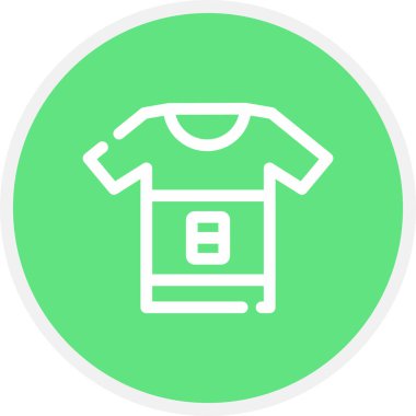 Gömlek Çizgisi Çemberi Basit Simge, Vektör İllüstrasyonu