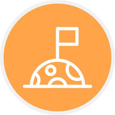 Ay Çizgisi Çemberi Basit Simge, Vektör İllüstrasyonu