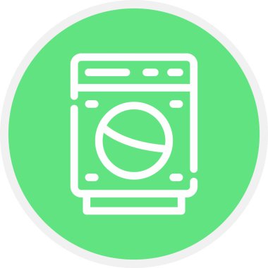 Çamaşır Hizmeti Satırı Çemberi Basit Simge, Vektör Resimleri