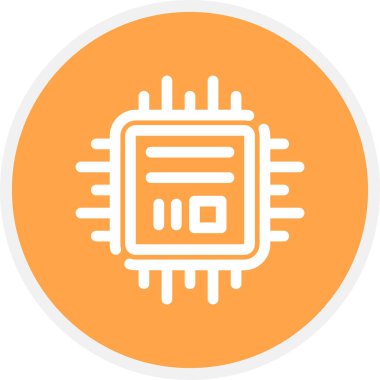 Mikroçip Hattı Çemberi Basit Simge, Vektör Resimleri