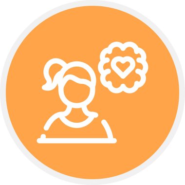 Duygusal Farkındalık Çizgisi Çemberi Basit Simge, Vektör Resimleri