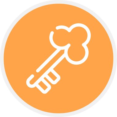 Anahtar Satırı Çemberi Basit Simge, Vektör İllüstrasyonu