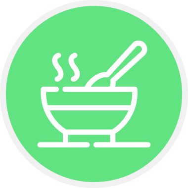 Sıcak Çorba Hattı Çemberi Basit Simge, Vektör Resimleri