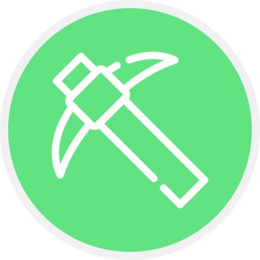 Kazma Çizgisi Çemberi Basit Simge, Vektör Resimleri