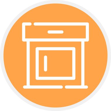 Kabine Çizgisi Çemberi Basit Simge, Vektör Resimleri