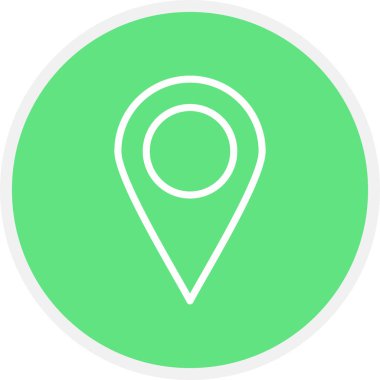 Konum Çizgisi Çemberi Basit Simge, Vektör İllüstrasyonu