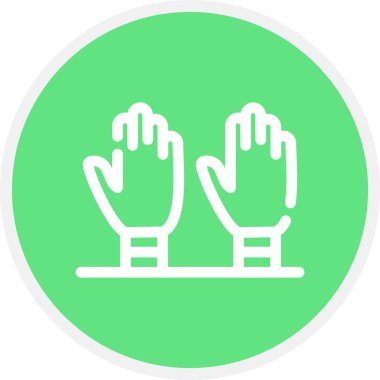 Sınav Eldivenleri Satırı Çemberi Basit Simge, Vektör Resimleri