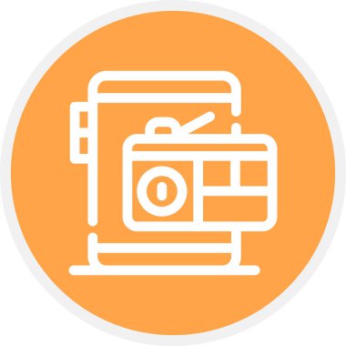 Dijital Radyo Hattı Çemberi Basit Simge, Vektör Resimleri