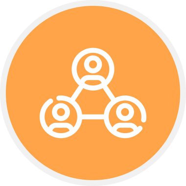 Meslektaşlar Çizgisi Çemberi Basit Simge, Vektör İllüstrasyonu