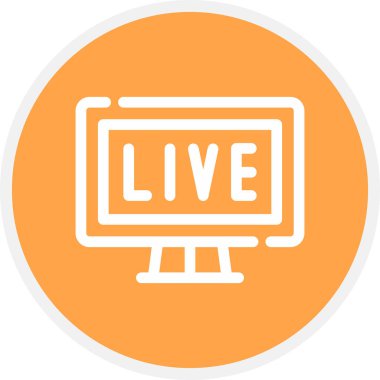 Canlı Yayın Hattı Çemberi Basit Simge, Vektör İllüstrasyonu