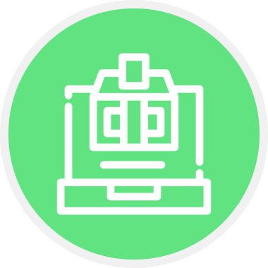 Çevrimiçi Oy Satırı Çemberi Basit Simge, Vektör Resimleri