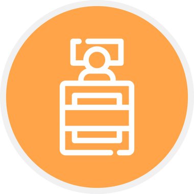 Yatak odası Çizgisi Çemberi Basit Simge, Vektör İllüstrasyonu