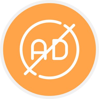 Reklam Önleyici Satırı Çemberi Basit Simge, Vektör Resimleri