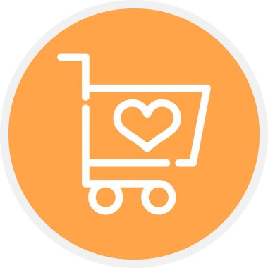 Sevgililer Günü Trol Hattı Çemberi Basit Simge, Vektör Resimleri